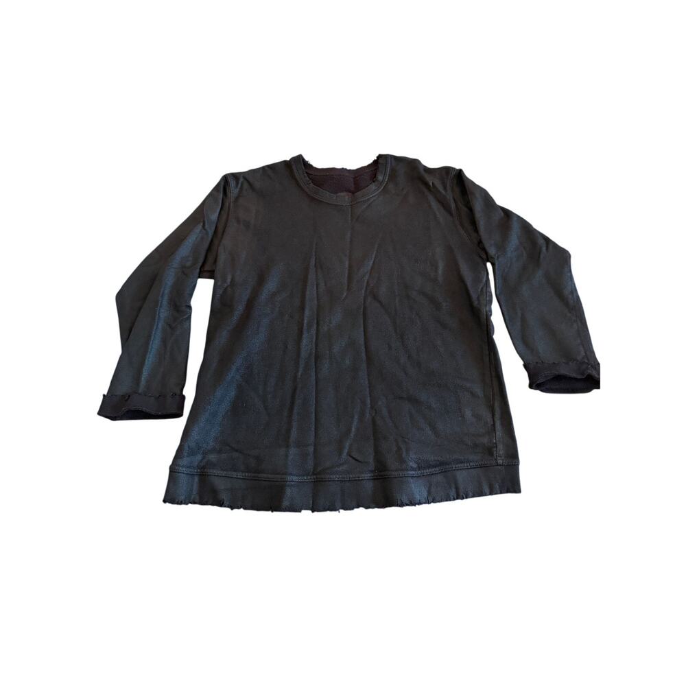 R&A Black Waxed Sweatshirt Frayed Effect NWOT - Small